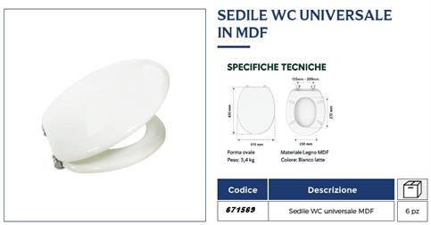 SEDILE UNIVERS BIANCO MDF